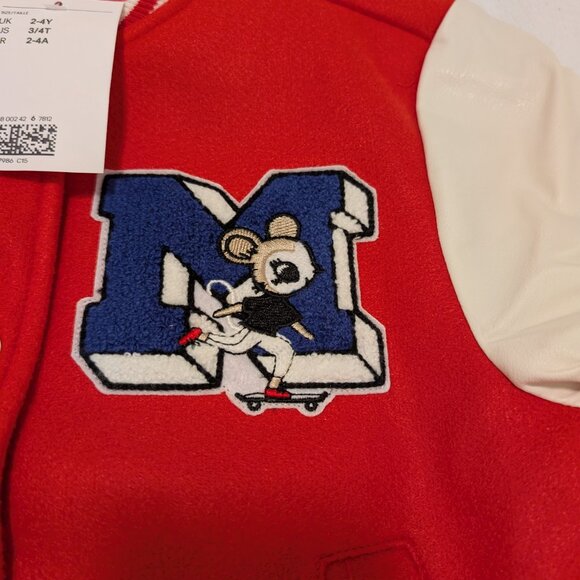H&M Red/White Varsity Jacket 3–4T – New York Style, NWT - Picture 3 of 6